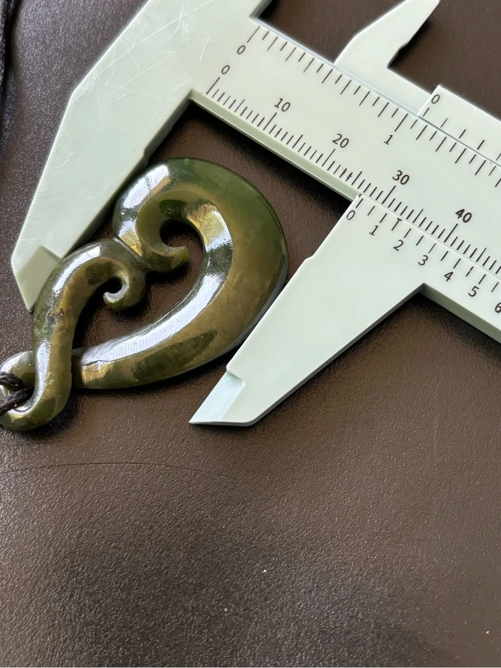 Genuine Green Maori New Zealand Jade Pendant on Black Cord Necklace